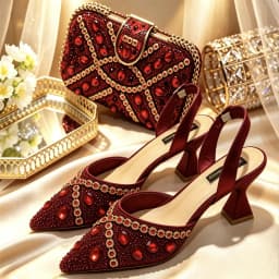 Trendy Women's Pointed-Toe High Heels and Luxury Bag Set - Versatile Fit for All Foot Shapes, Sleek Design for a Chic Loo