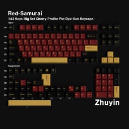 Red Samurai PBT Cherry Keycaps Russian Korean BRPT GMK Clone Dye Sub Keycap For Mx Switch Mechanical Keyboard Classic Keycap