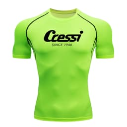 2026 Men Surf Sunscreen Diving Suit Rash Protection t-Shirt Swimsuit Tight Short-Sleeved Swimming Floating UV tee shirt homme