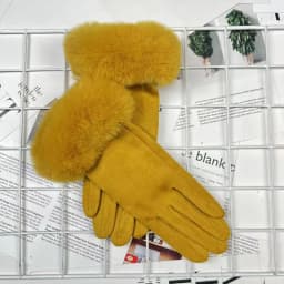 Candy Color Plus Velvet Thicken Women Keep Warm Gloves Fashion Elegant Plush Wrist Winter Cycling Drive Touch Screen Gloves
