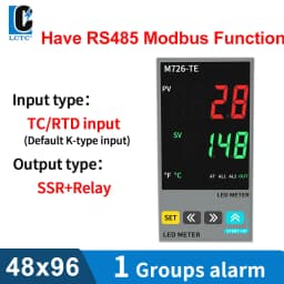 LCTC PID Temperature Controller SSR+Relay 4-20mA Output PID Regulator TC/RTD Input Digital Instrument 48*48 48*96 72* 72mm