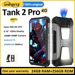 Unihertz 8849 Tank 2 PRO 8849 Android 15 Smartphones DLP Projector 4G 24GB+512GB 23800 mAh 120W 100MP 2.4K G99 Dual SIM Telefone