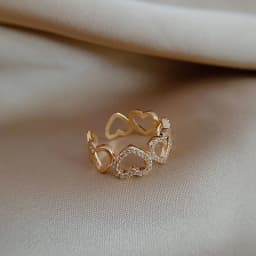 High Quality Pearl Zircon Gold Color Rings For Woman 2025 New Fashion Korean Jewelry Luxury Party Adjustable Unusual Girl's Ring