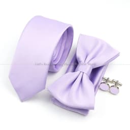 Hot Sale Bowtie Cufflink Brooch Tie Set Polyester Purple Blue Sage Green Necktie For Groom Suit Wedding Cravat Shirt Accessory