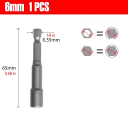 1/4 Hex Shank Magnetic Socket Wrench Bits 6-19mm Hex Nut Driver Sleeve for Electric Drill Screwdriver Impact Driver Repair Tools
