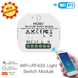 MOES Wifi Smart Light Switch Diy Breaker Module Smart Life/Tuya APP Remote Control,Works with Alexa Echo Google Home 1/2 Way
