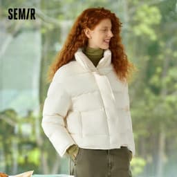 Semir Down Jacket Women Winter Puffer Down Fill Goose Down Waterproof Oil-proof Stain-proof 2026 New Stand Collar Coat Women