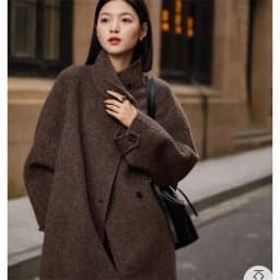 Wool Blends Coat Women Korean Thicken Long Jackets Oversized Lace Up Outwear Double-sided Cardigan Woolen Overcoat