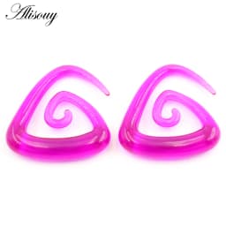 Alisouy 2pcs 1.6-10mm Irregul Triangle Acrylic Spiral Ear Tunnels Plugs Expander Stretcher Earrings Gauges Body Piercing Jewelry
