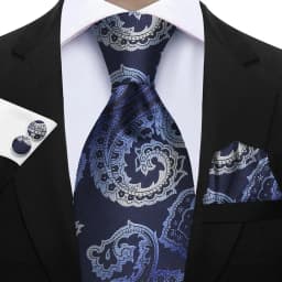 Luxury Paisley Brown Red Blue Grey Wedding Tie For Men Handky Cufflink Gift Men Necktie Fashion Designer Business Party Gift