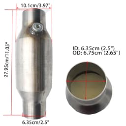 2'' 2.25'' 2.5'' 3" Universal Catalytic Converter Oxygen Sensor 400Cells High Flow Muffler Catalyst Converter Round Stainless