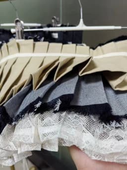 Real Photo Autumn 2025 Two Side Wear Denim Pleated Waistband Skirt Women's Short Adjustable Y2K Skirts Korean Popular Clothes