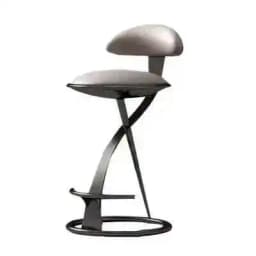 Designer Light Luxury Bar Chairs Italian High Stool Home Stainless Steel Cafe Kitchen Backrest Bar Chair Creative Bar Furniture