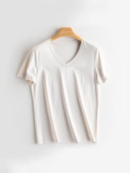 SuyaDream Women Solid T Shirts, Silk Cotton Blend, O Neck, Short Sleeved Solid Tee, 2025 Summer Candy Colors Basic Cozy Top Gree