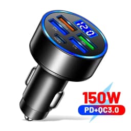 350W USB Car Charger PD QC3.0 USB C Car Phone Charger Type C Adapter for iPhone Samsung Huawei Xiaomi Quick Charge 