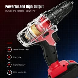 Feytory Cordless Drill Driver 21V Battery Drill Set 25+1 Torque Electric Screwdriver, 2 Speeds with LED Light, Home Power Tool