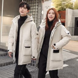 Men Mid Length Workwear Down Parkas Men Couple Fashion Down Parkas Men White Duck Down Casual Warm Winter New Stylish Parkas