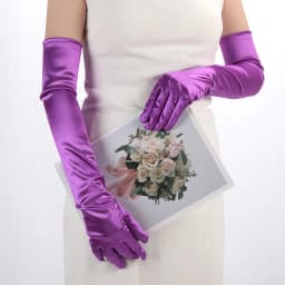 Classics Ladies Satin Long Mittens Stage Performance Women Black Colour Gloves Sexy Accessories Soft Smooth Solid High Stretch