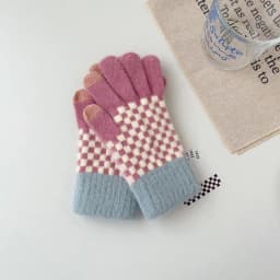 Winter Women Keep Warm Touch Screen Knitted Woolen Gloves Cute Lovely Fashion Lattice Thickened High Quality Cold Protection