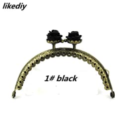 1 Piece 8.5 CM Antique Bronze Rose Head Metal Purse Frame Semicircle Kiss Clasp Lace DIY Bag Accessories