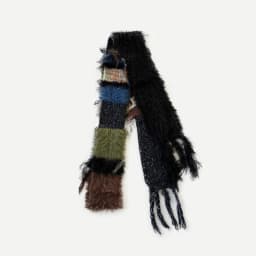 Multi-material Color Blocking Stripe Scarf Decoration Knitted Irregular Tassel Scarves Women Autumn And Winter Soft Scarf