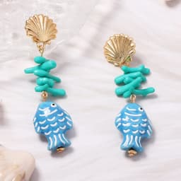 Cute Octopus Earrings Creative Glass Octopus Long Drop Earrings Unqiue Marine Series Design Earrings Wholesale Custom Packaging