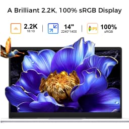 Ninkear S14 Laptop 14 Inch 2.2K AMD Ryzen 5 6600H 6-Core, 16GB DDR5 RAM, 1TB SSD, WiFi 6, Bluetooth 5.3, 60Wh Battery, 65W Type-C Charging, Backlit Keyboard