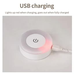 6CM Rechargeable LED Night Light with Touch Switch Magnetic Round Wall Lamp 3 Colors Dimmable Bedroom Cabinet Stairs Night Lamp