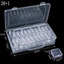 Plastic Organizer Box Small Bead Organizer Cases Mini Clear Bead Storage Container Box with Hinged Lid for DIY Jewelry Supply