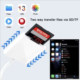 For iPhone TF SD Card Reader Adapter For Apple iPhone 14 13 3.0 OTG Card Reader Camera Photo Transmission Phone Accessories