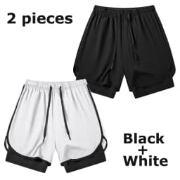 Men's 2 in 1 Running Workout Short with Phone Pocket Towel Loop Gym Athletic Quick Dry Stretchy Performance Shorts Activewear