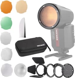 NEEWER CRM2 Magnetic Accessories Kit for Round Head Flash Z1 Z2 Compatible with Godox V1 Speedlites