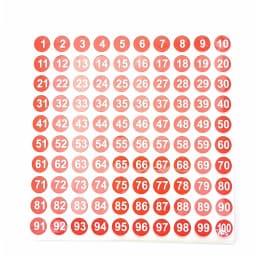 Colors 1-100 Number Sticker 10mm Paper Round Self Adhesive Number Sticker Label White Marking Digital Label Sticker