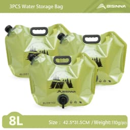 BISINNA Outdoor Mini Folding Water Bag Camping 8L Large Capacity Portable Water Bag Thickened Soft Food Grade Water Storage Bag
