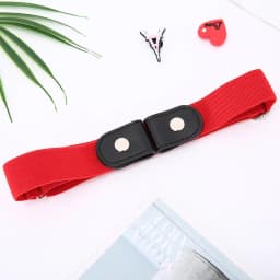 New No Buckle Stretch Buckless Belt Invisible Elastic Waist Belt Unisex for Jeans Pants, Lazy Belts for Women Men