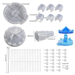 DIY Resin Mold 3D Carousel Horse Rotating Music Box Silicone Resin Epoxy Casting Mould Jewelry Box for DIY Craft Home Ornament