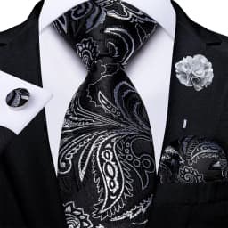 Floral Pink Ties For Men Wedding Party Man Tie Handkerchief Brooch Cufflinks Set Men Accessories Gravata