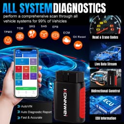 2026 KONNWEI KDIAG Car Obd2 Bluetooth All System Diagnostic Tool Read Erase Codes EPB DPF Oil Reset SRS SAS TPMS Sensor Scanner