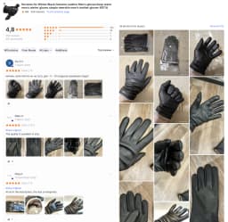 Winter Black Genuine Leather Men's Gloves, Keep Warm Men's Winter Gloves, Simple Deerskin Men's Leather Gloves-8011A