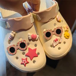 Cute Cartoon Bear Star Series Shoe Charms Accessories Perfect for Slide Sandals Garden Shoe Decoration Buckles Pins Summer Gifts