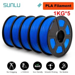 SUNLU 5KG 3D PLA/PETG/PLA PLUS/Clear Filament 1.75mm 5Roll 1KG Printer Neatly Wound 3D Filament for 3D Printer & 3D Pen