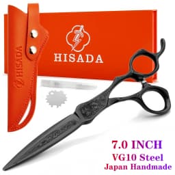 HISADA Barber Scissors Japanese Handmade VG10 Material Scissors 6-7 Inch Rose Gold Scissors Professional Hairdressing Scissors
