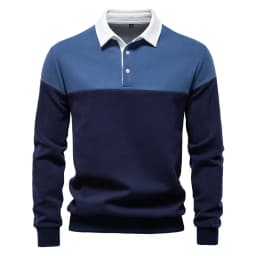 Spring Long Sleeve Polo Collar Sweatshirt Men's Casual Premium Top