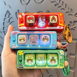Monchhichi Keycap Clicker Anti Stress Key Cap Keyboard Fidgets Keychains Funny Squishy Bag Charms Accessories 몬치치 키링