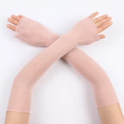Women Summer Sun Protection Long Fingerless Gloves Thin Transparent Lace Mesh Arm Sleeve Uv Sunscreen Sexy Breathable Mittens