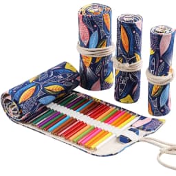 72 Holes Roll Colored Kawaii Pencil Case School Supplies Art Pen Bag Student Cute Large Pencil Cases Pen Bag Stationery
