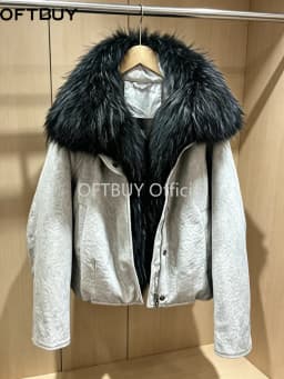 OFTBUY Thick Warm Puffer Coat Women Large Real Natural Raccoon Fur Clothing New 90% White Duck Down Jacket Fashion Female Parkas