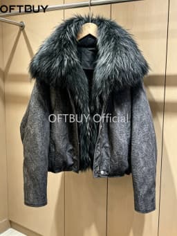 OFTBUY Thick Warm Puffer Coat Women Large Real Natural Raccoon Fur Clothing New 90% White Duck Down Jacket Fashion Female Parkas