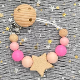 Custom Personalized Name Baby Pacifier Clip Bear Pacifier Chain Holder for Baby Teething Soother Chew Toy Food Grade Dummy Clips