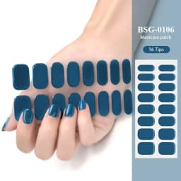 16/20/22Tips Semi-Cured Gel Nail Patch Adhesive Sliders Long Lasting Full Gel Nail Stickers DIY Manicure Harden In UV Lamp Need